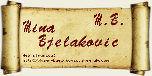 Mina Bjelaković vizit kartica